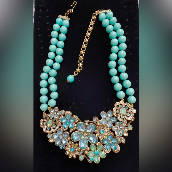 Heidi Daus 🆕 Turquoise“Flower Show”Necklace